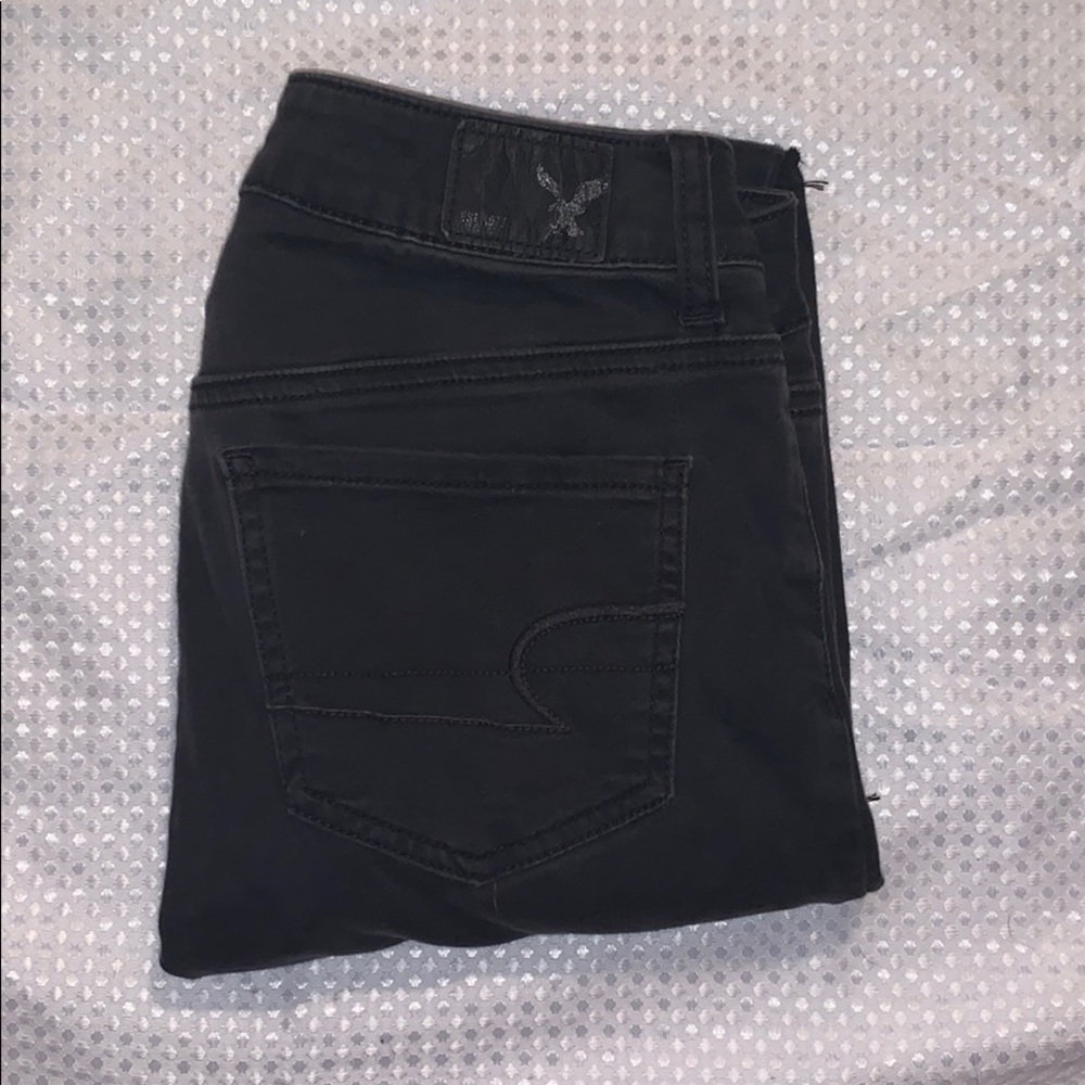 black ripped jeggings